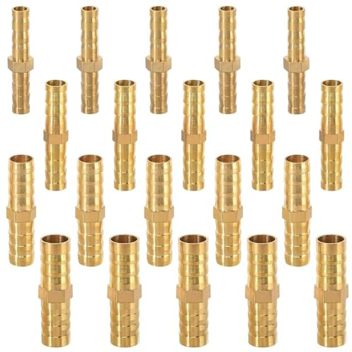 20 Pièces Raccord Durite Essence,Raccord De Tuyau De Carburant,Barbe En Laiton,Pour Les Tubes De Trachée(6mm/8mm/10mm/12mm)