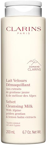 Clarins Velvet Cleansing Milk 200ml –|Gentle Makeup Remover & Hydrating Cleanser for Soft and Clean Skin | Ideal for Sensitive Skin