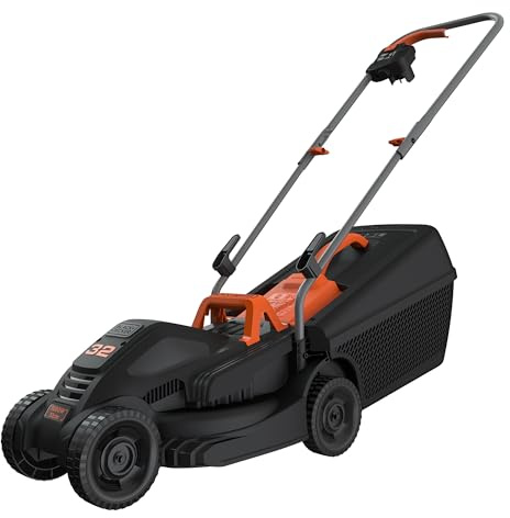 BLACK+DECKER, RASAERBA 1000 W, Larghezza Taglio 32 CM, 3 Alt. Taglio 20-40-60 MM, E-Drive, CAPACITA' Cesto 30 L. BEMW351-QS