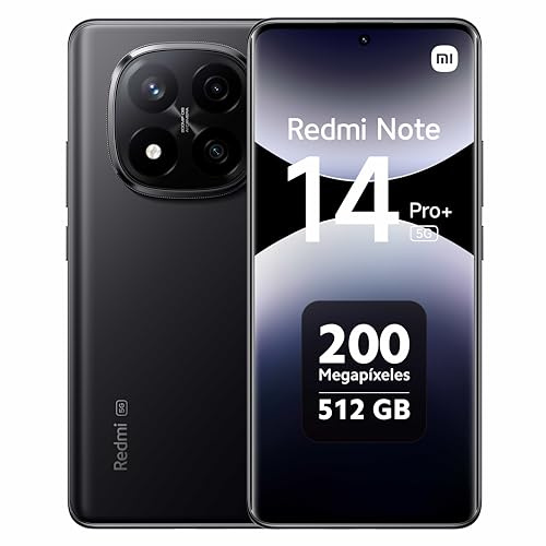 Xiaomi Redmi Note 14 Pro+ 5G 12 Go RAM 512 Go Noir Minuit Smartphone avec Appareil Photo 200MP et Charge Rapide 120W