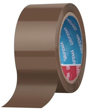 GRIFEMA GA4004-1, Ruban Adhésif d'Emballage Marron, Faible Bruit, pour Carton, Livraison, Déménagement, 50 mm x 66 m