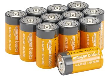 Amazon Basics 12-Pack C Cell All-Purpose Alkaline Batteries, 1.5 Volt, 5-Year Shelf Life