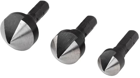 wolfcraft 2584000 3 Fraisoirs 1 Tranchant Ø 12 16 19 Mm Acier Ws Queue 6 Pans Angle 45° argent