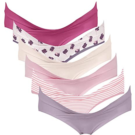 Intimate Portal Bragas Premamá de Algodón Braguitas Embarazada Postparto Mujer Ropa Interior de Maternidad PK de 6 Blume L