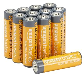Amazon Basics 12-Pack AA Alkaline High-Performance Batteries, 1.5 Volt, 10-Year Shelf Life