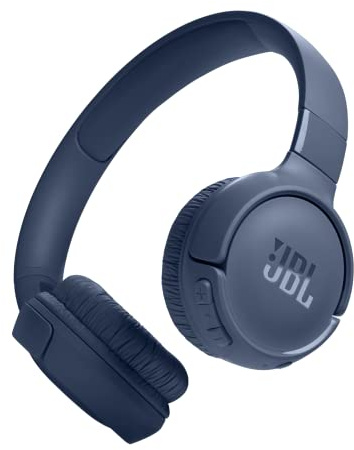 JBL Tune 520BT, casque audio sans fil, léger et confortable, Bluetooth 5.3, autonomie jusqu'à 57 h, charge rapide, son JBL Pure Bass, bleu