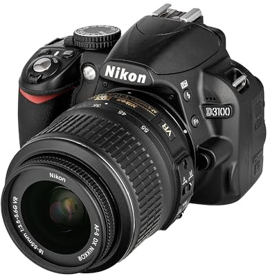Nikon D3100 14.2MP DSLR Camera with AF-S DX 18-55mm f/3.5-5.6 VR Zoom Lens - (Black) (Discontinued) (Renewed)