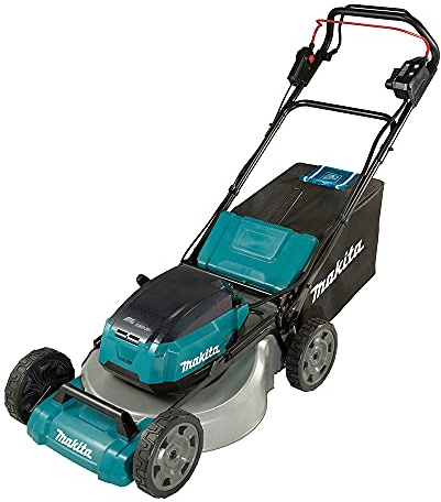 Rasaerba Semovente Makita DLM532Z 53cm 36V (2x18V) LXT Blu/Multicolore con Trazione a Ruote, Mulching, Raccolta