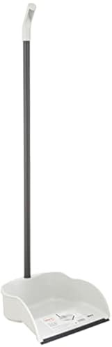 Mery | Recogedor con Palo | Pestaña Trasera | Sistema Antivuelco | Mango Ergonómico | Superresistente | Polipropileno | Gris | Medidas: 90x26x27 cm