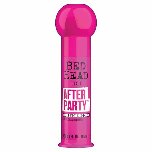 Bed Head by TIGI After Party Smoothing Cream, Anti Frizz Hair Styling Cream with Castor Seed Oil for Wet or Dry Styling, Tames Flyaways & Static, High Shine Hold, 100ml