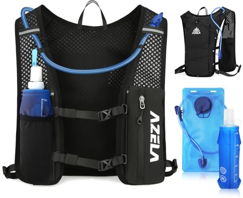 Chaleco Hidratación Trail Running, Chaleco Running, Chaleco para Correr con Soft Flask 500ml+ Bolsa de Agua 2L, Mochila Hidratacion, Chaleco de Hidratación para Trail Running, Maratón, Ciclismo
