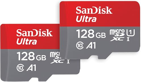 SanDisk 128GB Ultra microSDXC card + SD adapter, Memory card Full HD, up to 140 MB/s, For smartphones and Tablets, with A1 App Performance, UHS-I, Class 10, U1