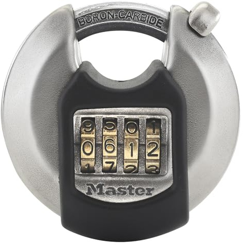 MASTER LOCK Heavy Duty Combination Padlock, Security Level 8/10, Combination, Outdoor, Stainless Steel, Weatherproof