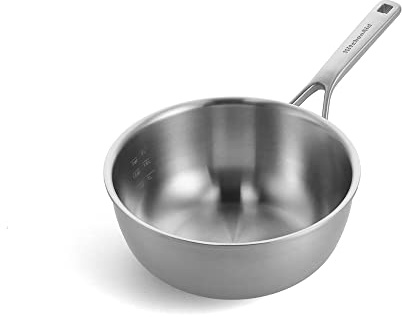 KitchenAid Multi-Ply Stainless Steel Chef's Pan, 24cm, Silver