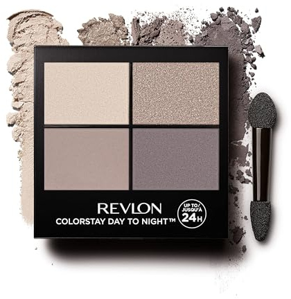 Revlon ColorStay Day to Night 24 Hour Eyeshadow Quad with Dual-Ended Applicator Brush, Longwear, Intense Color Smooth Eye Makeup for Day & Night, Matte & Shimmer Finish, Stunning (570) Unisex