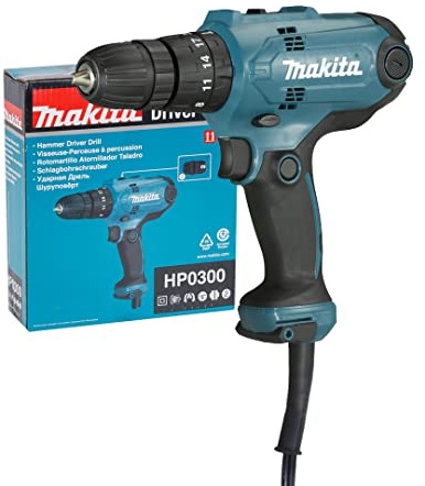 Makita HP0300 Trapano a Percussione 320W Ø 10mm Blu/Nero