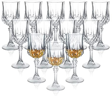 Soopiiso Cordial Glasses, 1.7oz/50ml, Stemmed Shot Glass Set of 12, Tequila & Sherry Glasses