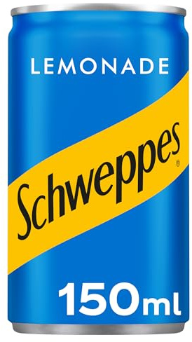 Schweppes Lemonade 24 x 150ml Cans - Sparkling Lemon Flavour Soft Drink