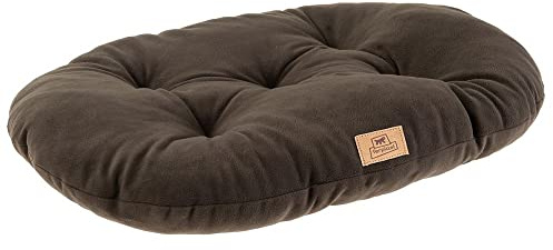 Ferplast Cuscino Relax Microfleece per Cani e Gatti, Morbido Micropile, Lavabile, 65 x 42 cm, Grigio/Marrone