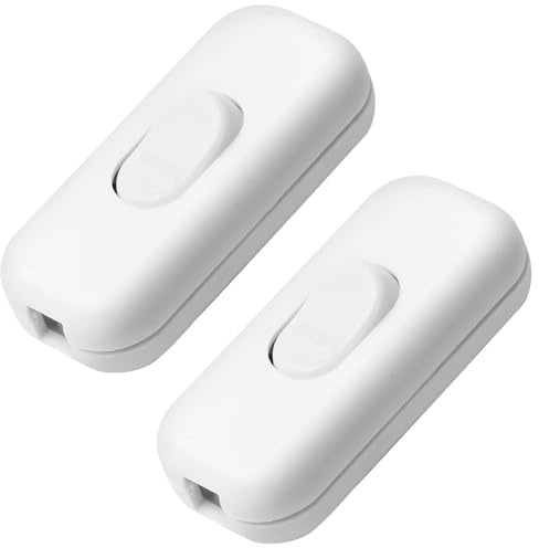 2 Pièces Interrupteur Lampe de Chevet,Interupteur,Interrupteur Lampe,Interrupteur Bipolaire,pour Lampe de Table,Lampe de Chevet,60x26x15(Blanc)