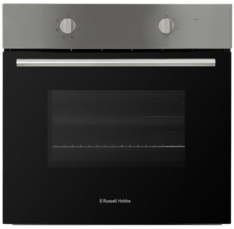 Russell Hobbs 70L, 60cm Wide, Single Electric Built-in Fan Oven and Grill in Stainless Steel, 6 Oven Functions, RHFEO7004SS
