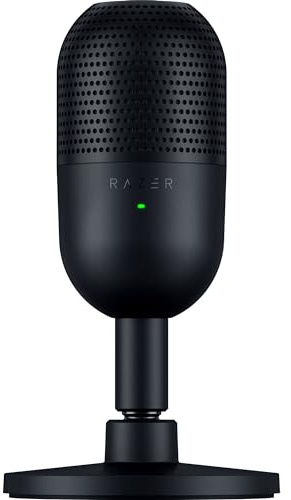 Razer Seiren V3 Mini - Microphone USB ultra-compact (microphone à condensateur 14 mm, directivité supercardioïde, détecteur de mise en sourdine, absorbeur de chocs intégré) Noir