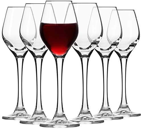 Krosno Grappa, Schnapps & Liqueur Glasses | 6-Piece Set | 60 ml | Splendour Collection | Vodka Shot Glasses | for Home, Restaurants & Parties | Dishwasher Safe | Lead-Free Crystal Glass