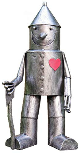 41cm Tall 'Tin Man & His Heart' Metal Garden Sculpture with Axe Small