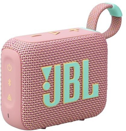 JBL GO 4 Ultra-Portable Bluetooth Speaker with Big JBL Pro Sound and Punchy Bass, PlaytimeBoost, Waterproof Design and 7-Hour Playtime, Pink