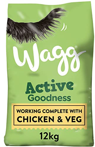 Wagg Active Goodness complete dry adult dog food chicken & veg 12kg - For all working dog breeds
