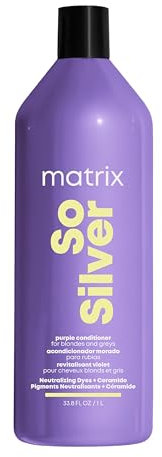 Matrix So Silver Purple Toning Pigmented Conditioner for Blonde, Grey, and Silver Hair - 1L