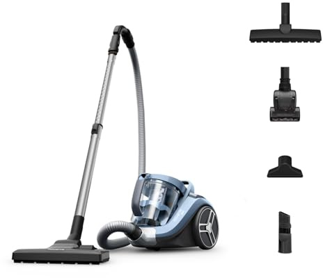 Rowenta Compact Power XXL Aspirateur sans sac, Moteur haute efficacité, 2,5 L, Compact, Facile à vider, Technologie cyclonique, Large rayon d'action RO4871EA, Bleu