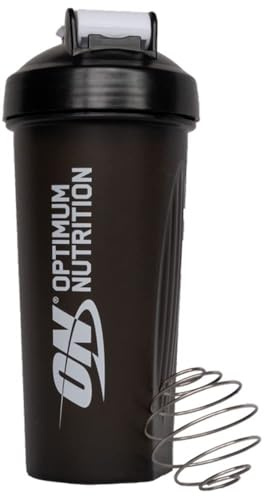 Optimum Nutrition ON Shaker with Stainless Steel Mixing Ball, BPA- and DEHP-free, Dishwasher Safe, Black, 600 ml
