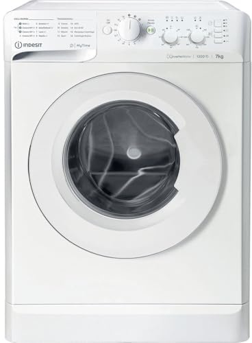 INDESIT MTWC 71296 W IT - Lavatrice 7 kg con Carica Frontale, 16 Programmi, Centrifuga 1200 Giri, Partenza Ritardata e Motore Inverter - Elettrodomestici per la Casa, Classe A, 59,5Lx85Hx54P
