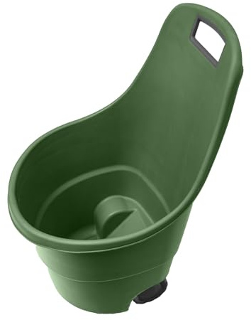 WERKA PRO, Chariot de Jardin sur Roues 45L, Transport Facile et Pratique, maniabilité Exceptionnelle, Conception Robuste en PVC, Vert, Standard