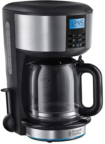 Russell Hobbs Buckingham 20680 Filter Coffee Machine with Timer - Black and Silver, 1.25L