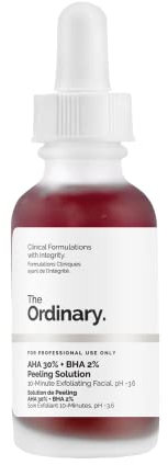 The Ordinary AHA 30% + BHA 2% Peeling Solution, Advanced Exfoliating Peel for Brighter Skin, 30ml