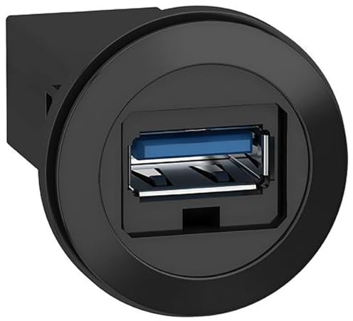 Schneider Electric Harmony XB5 XB5PUSB3 Prise USB 3.0 A-A Industrielle Encastrable IP20/IP65 Ø22mm Plastique Noir