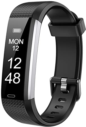 Runlio Fitness Tracker with Sleep Monitor, Activity Tracker with Step and Calories Counter, IP67 Waterproof Fitness Watch with Pedometer Stopwatch for Women Men, Black