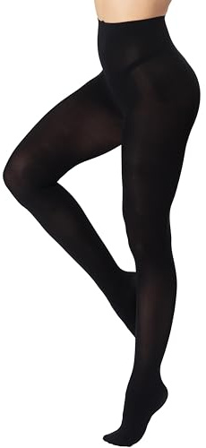 DUCMODA Collant Femme Taille Haute 80 denier Doux Semi Opaque Extensible noir l