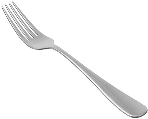Amazon Basics Stainless Steel Dinner Forks with Round Edge, Dishwasher Safe, Pack of 12, Silver