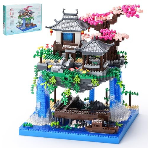 Boyorc Cherry Blossom Bonsai Tree Building Sets, 3320PCS Peach Blossom Building Blocks Set, Sakura Tree House Building, Gift for Adults
