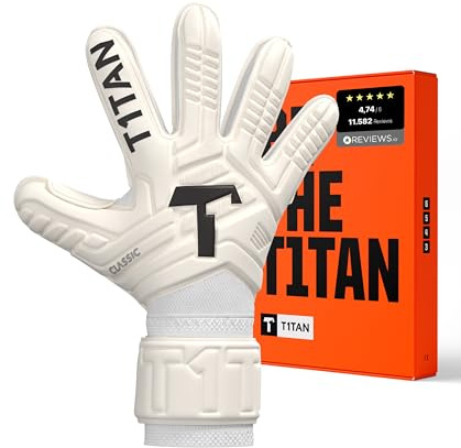 T1TAN Classic 1.0 White-Out Junior Goalkeeper Gloves - Size 5 Unisex