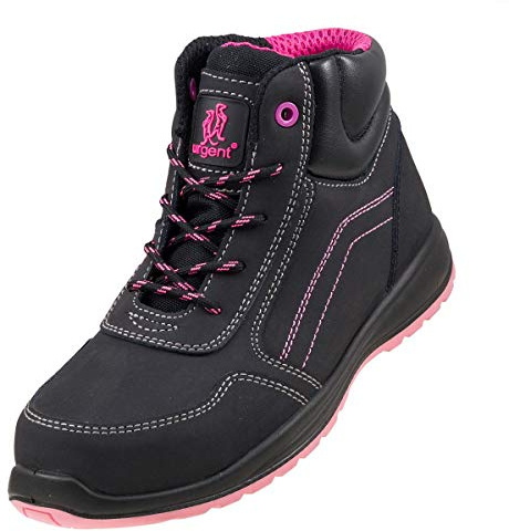 Urgent Lady chaussures de travail sécurité industrie chaussures de sécurité Modèle 116 S1 EN ISO 20345 neuf + OVP, noir/rose, 39 EU
