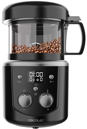 Cecotec Torréfacteur de Café en Grains Électrique Roaster Booster. 1400W, Torréfaction Automatique ou Manuelle, Torréfaction Homogène, Capacité de 100-150g, Temps Réglable 8-15 minutes.
