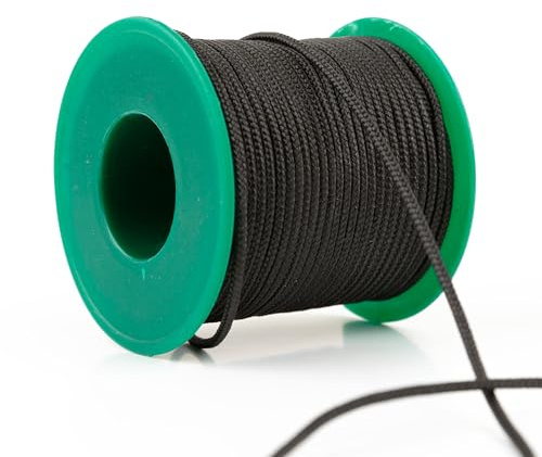Black Cord, 2mm, 25m, Braided, Non-stretch, Strong, Durable, For General Use, Arts and Crafts, DIY Projects