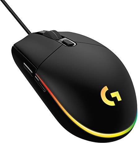 Logitech G203 Lightsync Gaming Mouse with Customizable RGB Lighting, 6 Programmable Buttons, Gaming Grade Sensor, 8 k dpi Tracking, Light Weight (Black)