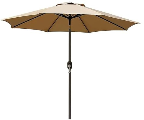 Arreditaly Ombrellone da Giardino Parasole per Balcone con Air Vent Inclinazione Regolabile Apertura a Manovella Anti UV Impermeabile per Mare Spiaggia Piscina Terrazzo 2.7 M Beige
