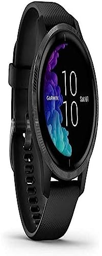 Garmin Venu Montre GPS Connectée AMOLED 1.2" Noir Bracelet Silicone Taille Poignet 125-190mm Étanche 50m Cardiofréquencemètre Oxymètre Bluetooth Wi-Fi NFC ANT+