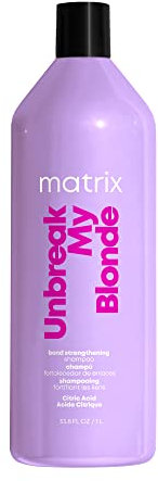 Matrix Total Results Unbreak My Blonde Strengthening Shampoo with Citric Acid for Bleached Hair, 1000ml